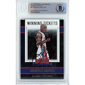 Chauncey Billups Autographed Detroit Pistons 2017-18 Panini Card - Beckett Slab